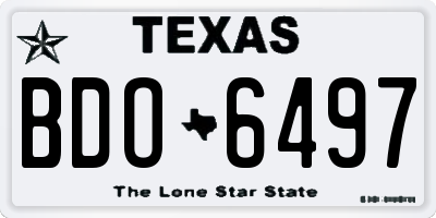 TX license plate BDO6497