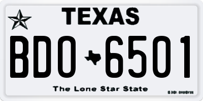 TX license plate BDO6501