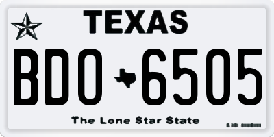 TX license plate BDO6505