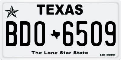 TX license plate BDO6509