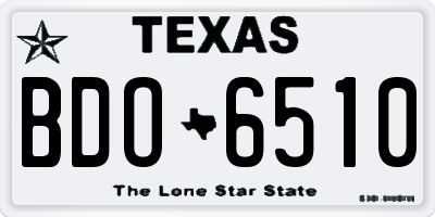 TX license plate BDO6510