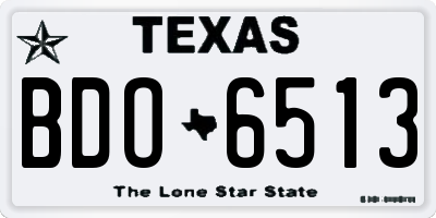 TX license plate BDO6513