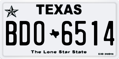TX license plate BDO6514