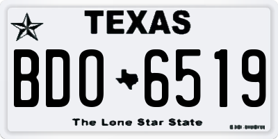 TX license plate BDO6519