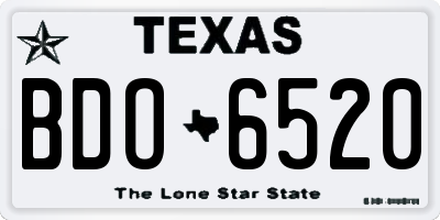 TX license plate BDO6520