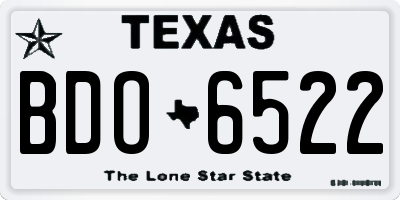 TX license plate BDO6522