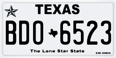 TX license plate BDO6523