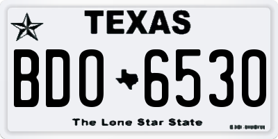 TX license plate BDO6530