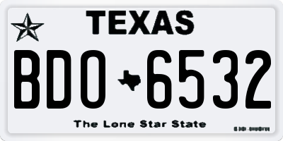 TX license plate BDO6532