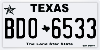 TX license plate BDO6533