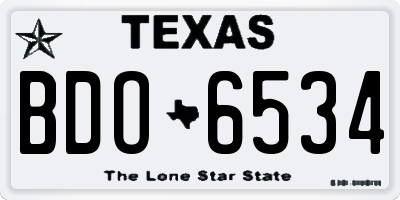 TX license plate BDO6534