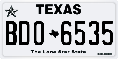 TX license plate BDO6535
