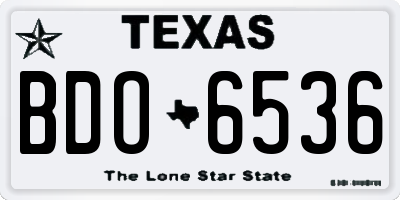 TX license plate BDO6536
