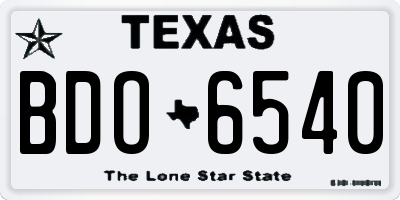 TX license plate BDO6540