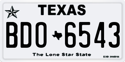 TX license plate BDO6543