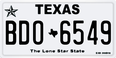 TX license plate BDO6549