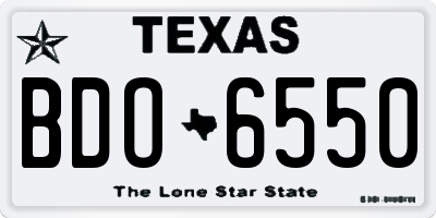 TX license plate BDO6550