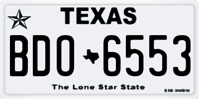 TX license plate BDO6553