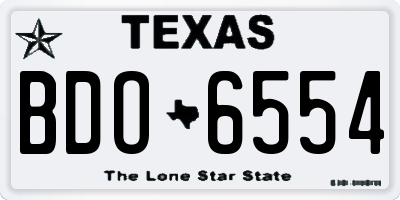 TX license plate BDO6554