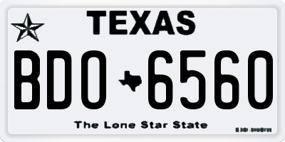 TX license plate BDO6560
