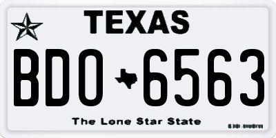 TX license plate BDO6563
