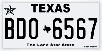 TX license plate BDO6567