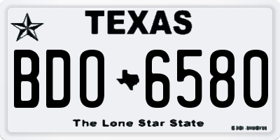 TX license plate BDO6580