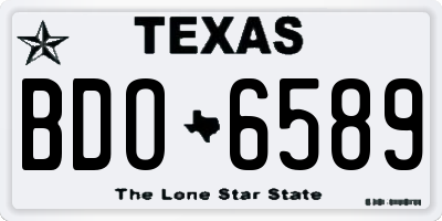 TX license plate BDO6589
