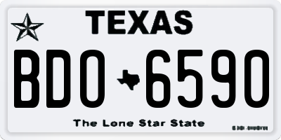 TX license plate BDO6590