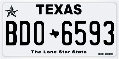 TX license plate BDO6593