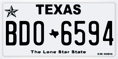 TX license plate BDO6594