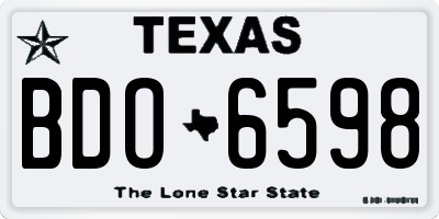 TX license plate BDO6598