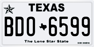 TX license plate BDO6599