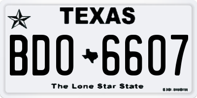 TX license plate BDO6607