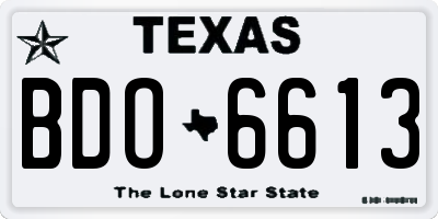 TX license plate BDO6613