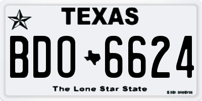 TX license plate BDO6624