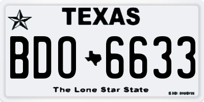 TX license plate BDO6633