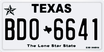 TX license plate BDO6641