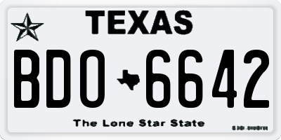 TX license plate BDO6642