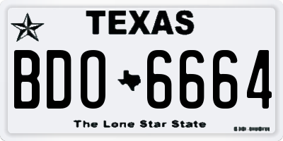 TX license plate BDO6664