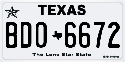 TX license plate BDO6672