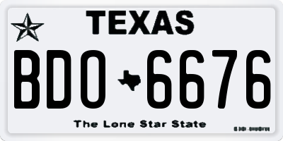 TX license plate BDO6676