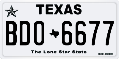 TX license plate BDO6677