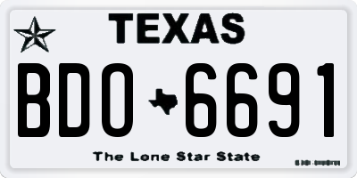 TX license plate BDO6691