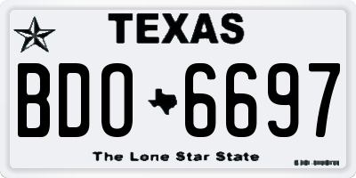 TX license plate BDO6697
