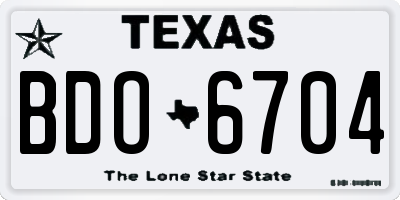 TX license plate BDO6704