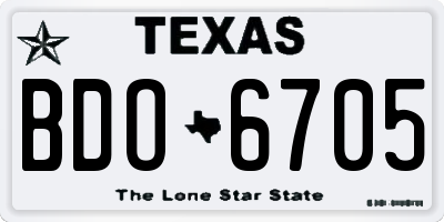 TX license plate BDO6705
