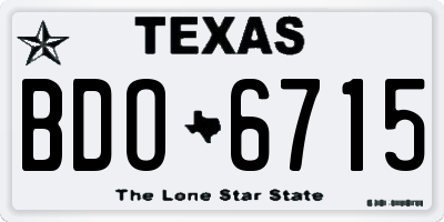 TX license plate BDO6715