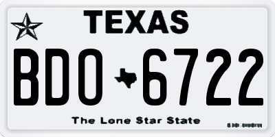 TX license plate BDO6722