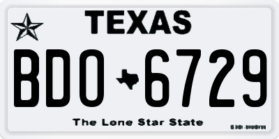 TX license plate BDO6729